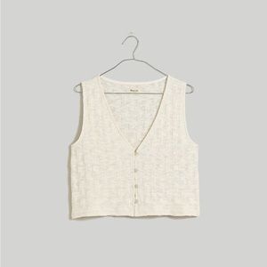 NWOT Madewell basketweave stitch vest cream